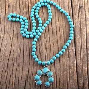 NEW Turquoise Squash Blossom beaded necklace